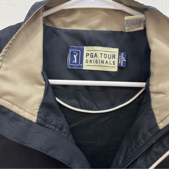 PGA Tour Zip Up Golf Vest Men's Sleeveless Black 100% Polyester L - Picture 3 of 8